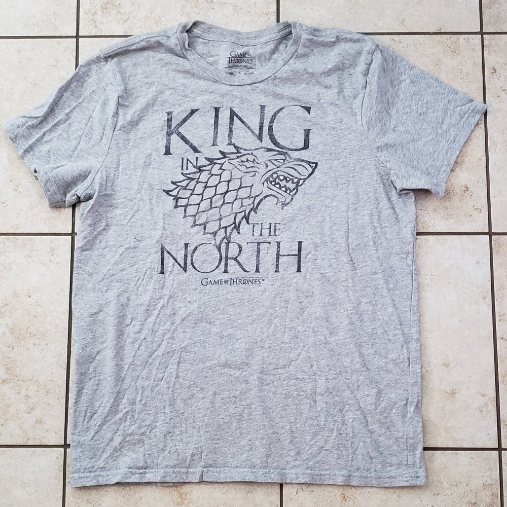 🔥Host Pick🔥3/$20 EUC Game Of Thrones GOT King in the North Wolf Grey L - Picture 1 of 4